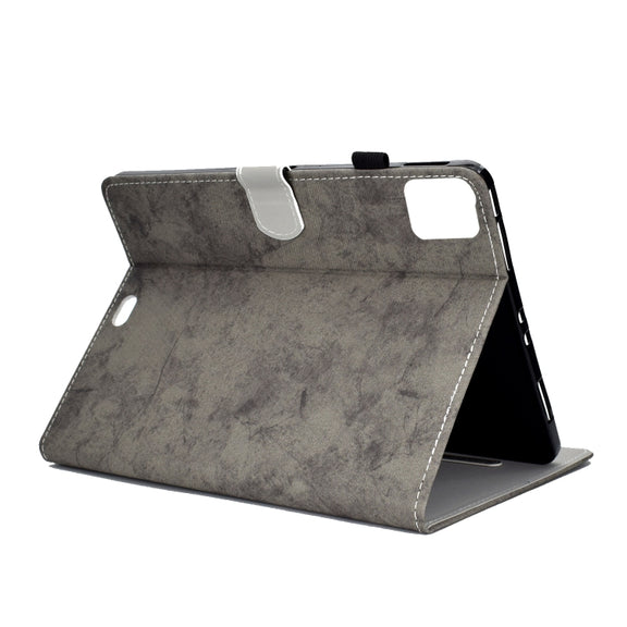 For iPad Pro 11 2024 Marble Style Cloth Texture Smart Leather Tablet Case(Grey)