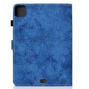 For iPad Pro 11 2024 Marble Style Cloth Texture Smart Leather Tablet Case(Blue)