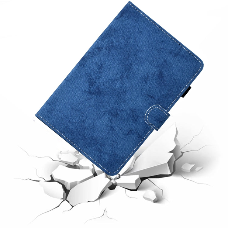 For iPad Pro 11 2024 Marble Style Cloth Texture Smart Leather Tablet Case(Blue)