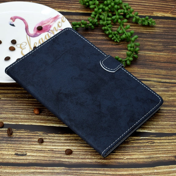 For iPad Pro 11 2024 Marble Style Cloth Texture Smart Leather Tablet Case(Dark Blue)