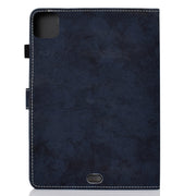 For iPad Pro 11 2024 Marble Style Cloth Texture Smart Leather Tablet Case(Dark Blue)