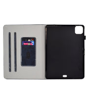 For iPad Pro 11 2024 Marble Style Cloth Texture Smart Leather Tablet Case(Dark Blue)