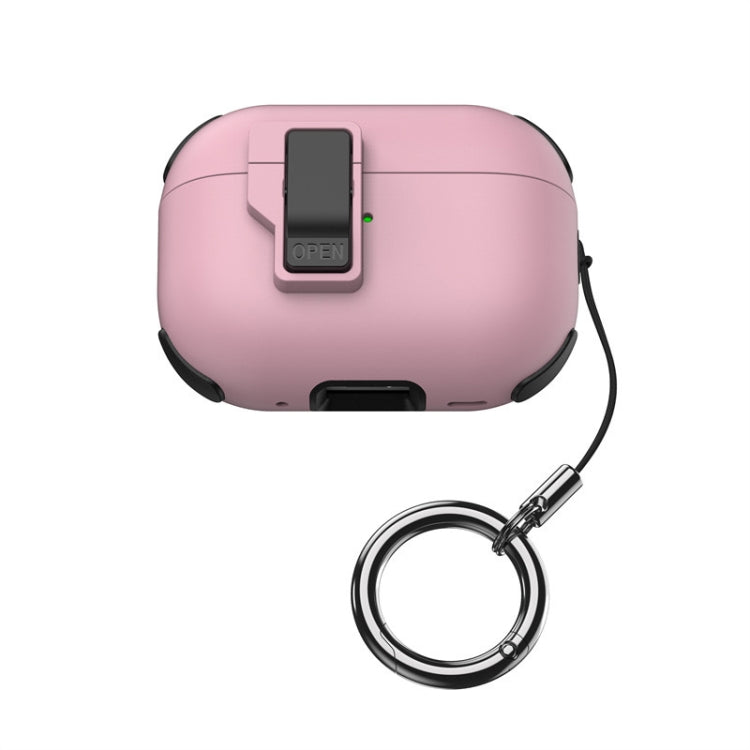 For AirPods Pro 2 Mechanical Switch Lock Bluetooth Earphone Protective Case(Pink)
