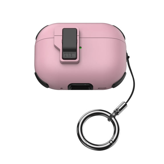 For AirPods Pro 2 Mechanical Switch Lock Bluetooth Earphone Protective Case(Pink)