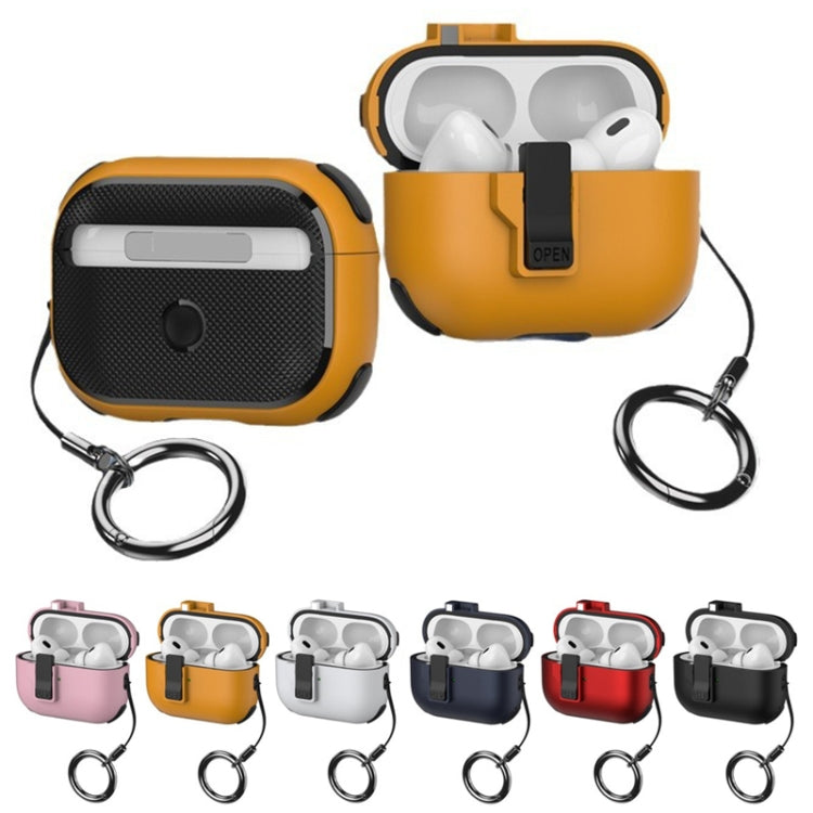 For AirPods Pro 2 Mechanical Switch Lock Bluetooth Earphone Protective Case(White)