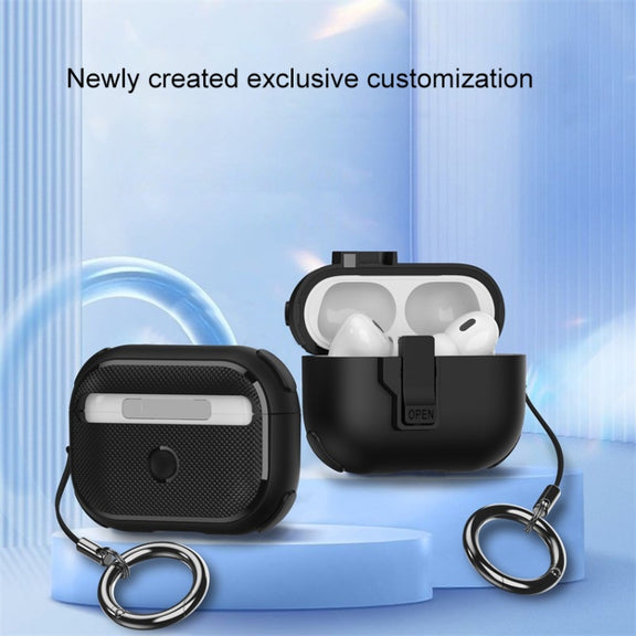 For AirPods Pro 2 Mechanical Switch Lock Bluetooth Earphone Protective Case(White)