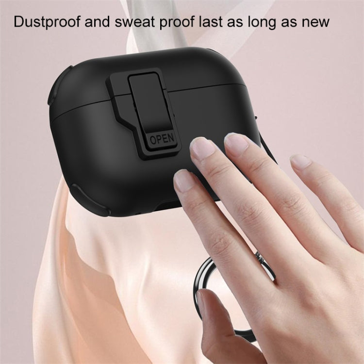 For AirPods Pro 2 Mechanical Switch Lock Bluetooth Earphone Protective Case(White)