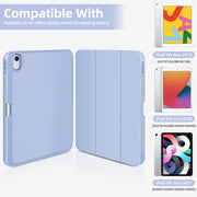 For iPad Air 11 2024 3-fold TPU Smart Leather Tablet Case with Pen Slot(Ice Blue)
