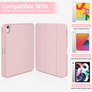 For iPad Air 11 2025 / 2024 3-fold TPU Smart Leather Tablet Case with Pen Slot(Pink)