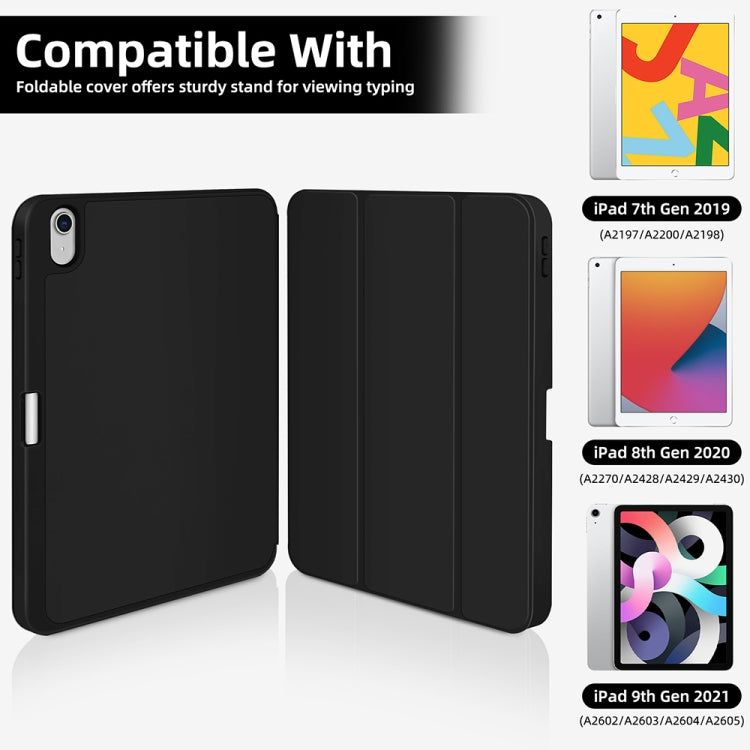 For iPad Air 11 2025 / 2024 3-fold TPU Smart Leather Tablet Case with Pen Slot(Black)