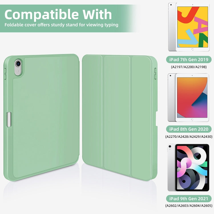 For iPad Air 11 2024 3-fold TPU Smart Leather Tablet Case with Pen Slot(Green)
