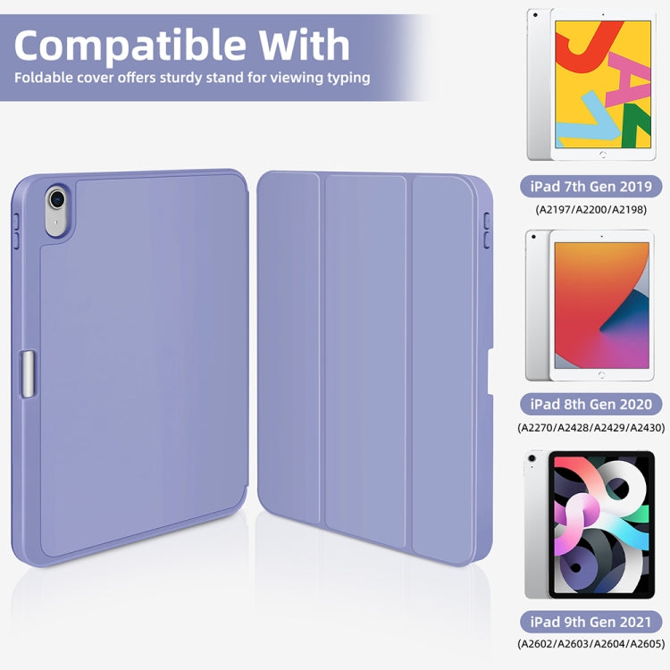 For iPad Air 11 2025 / 2024 3-fold TPU Smart Leather Tablet Case with Pen Slot(Lavender Purple)