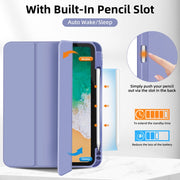 For iPad Air 11 2025 / 2024 3-fold TPU Smart Leather Tablet Case with Pen Slot(Lavender Purple)