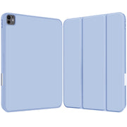 For iPad Pro 11 2024 3-fold TPU Smart Leather Tablet Case with Pen Slot(Ice Blue)
