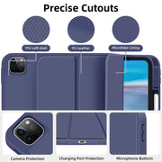 For iPad Pro 13 2024 3-fold TPU Smart Leather Tablet Case with Pen Slot(Royal Blue)
