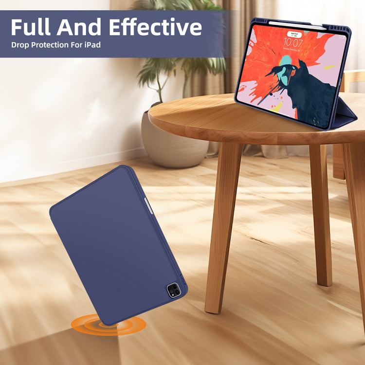 For iPad Pro 13 2024 3-fold TPU Smart Leather Tablet Case with Pen Slot(Royal Blue)