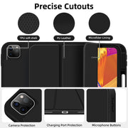 For iPad Pro 13 2024 3-fold TPU Smart Leather Tablet Case with Pen Slot(Black)