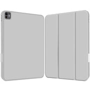 For iPad Pro 13 2024 3-fold TPU Smart Leather Tablet Case with Pen Slot(Grey)
