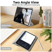 For iPad Pro 13 2024 3-fold TPU Smart Leather Tablet Case with Pen Slot(Grey)