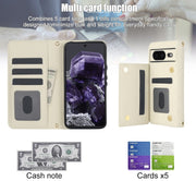 For Google Pixel 8a Crossbody Multifunction Rhombic Leather Phone Case(White)