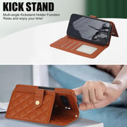 For Google Pixel 8 Pro Crossbody Multifunction Rhombic Leather Phone Case(Brown)