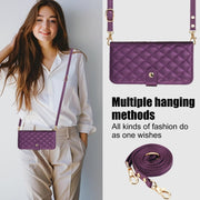 For Google Pixel 9 Crossbody Multifunction Rhombic Leather Phone Case(Dark Purple)