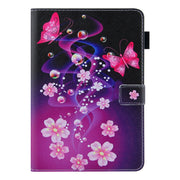 For iPad Pro 11 2024 Colored Drawing Leather Smart Tablet Case(Dual Pink Butterflies)