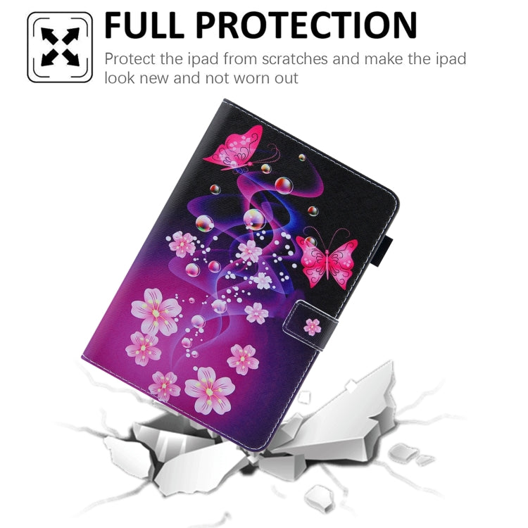 For iPad Pro 11 2024 Colored Drawing Leather Smart Tablet Case(Dual Pink Butterflies)