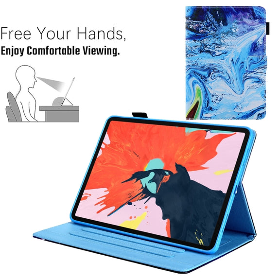 For iPad Pro 11 2024 Colored Drawing Leather Smart Tablet Case(Blue Time)