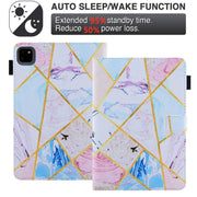 For iPad Pro 11 2024 Colored Drawing Leather Smart Tablet Case(Geometric Marble)