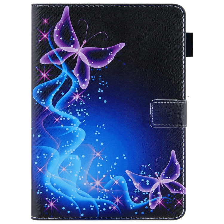 For iPad Pro 11 2024 Colored Drawing Leather Smart Tablet Case(Dual Purple Butterflies)