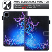 For iPad Pro 11 2024 Colored Drawing Leather Smart Tablet Case(Dual Purple Butterflies)