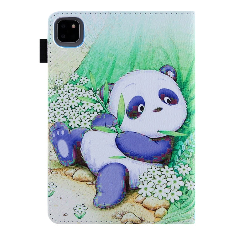 For iPad Pro 11 2024 Colored Drawing Leather Smart Tablet Case(Cute Panda)