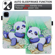 For iPad Pro 11 2024 Colored Drawing Leather Smart Tablet Case(Cute Panda)