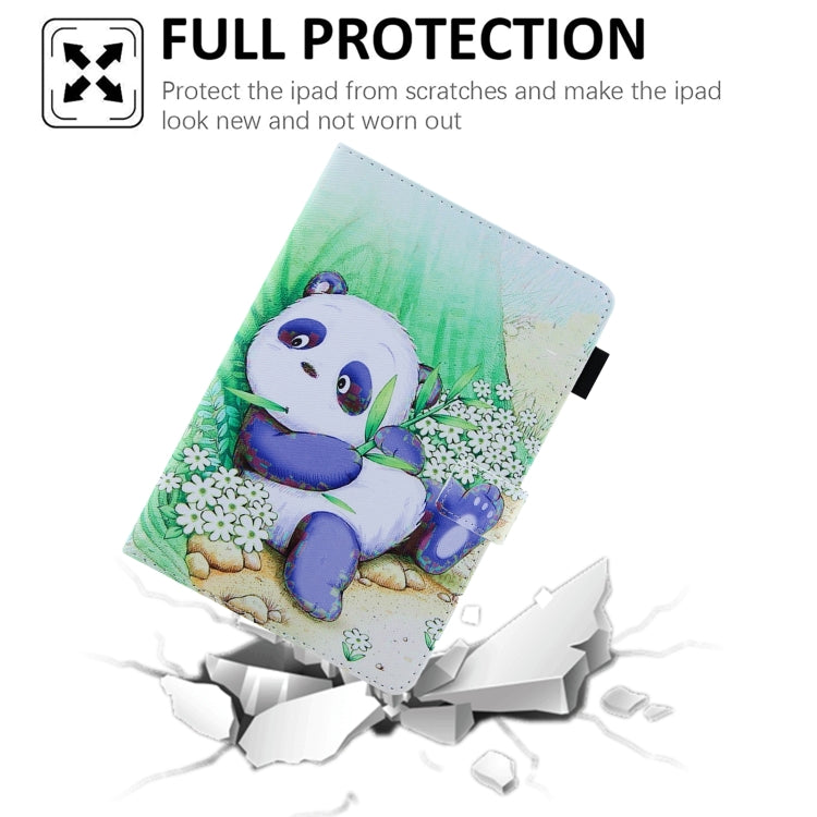 For iPad Pro 11 2024 Colored Drawing Leather Smart Tablet Case(Cute Panda)