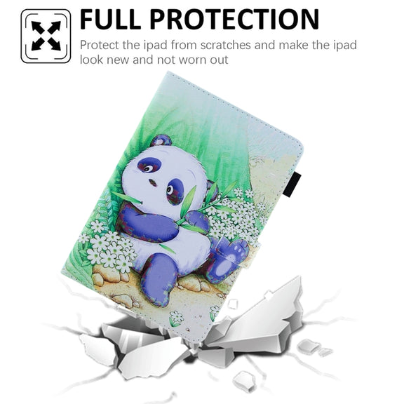 For iPad Pro 11 2024 Colored Drawing Leather Smart Tablet Case(Cute Panda)