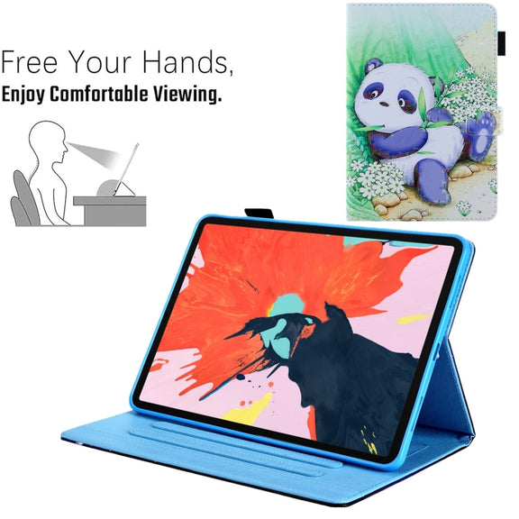 For iPad Pro 11 2024 Colored Drawing Leather Smart Tablet Case(Cute Panda)