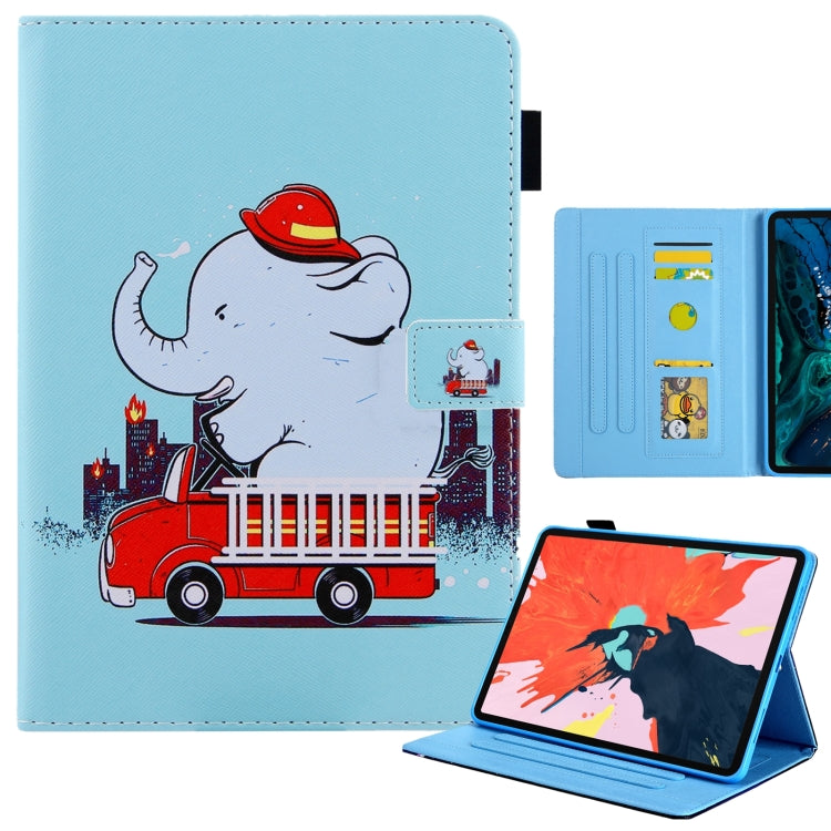 For iPad Pro 11 2024 Colored Drawing Leather Smart Tablet Case(Fire Elephant)