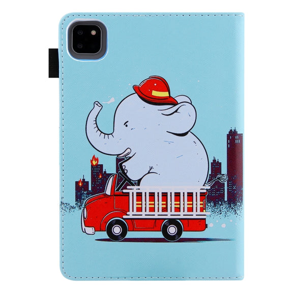 For iPad Pro 11 2024 Colored Drawing Leather Smart Tablet Case(Fire Elephant)