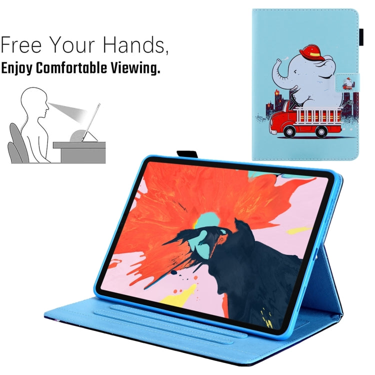For iPad Pro 11 2024 Colored Drawing Leather Smart Tablet Case(Fire Elephant)