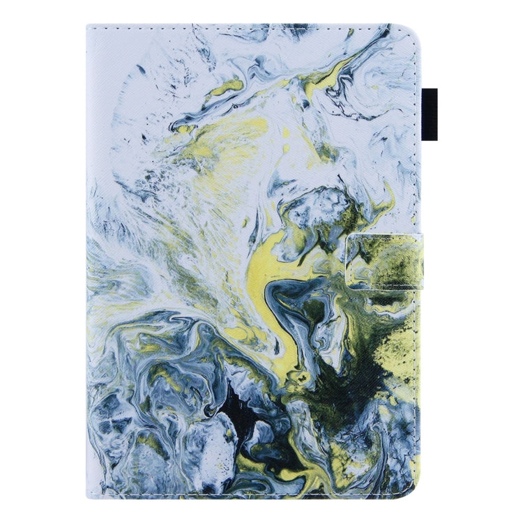 For iPad Pro 11 2024 Colored Drawing Leather Smart Tablet Case(White Gold Marble)