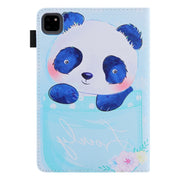 For iPad Pro 11 2024 Colored Drawing Leather Smart Tablet Case(Cup Panda)