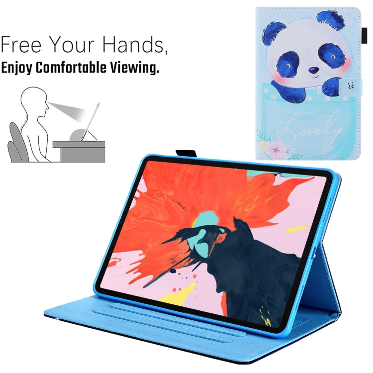 For iPad Pro 11 2024 Colored Drawing Leather Smart Tablet Case(Cup Panda)