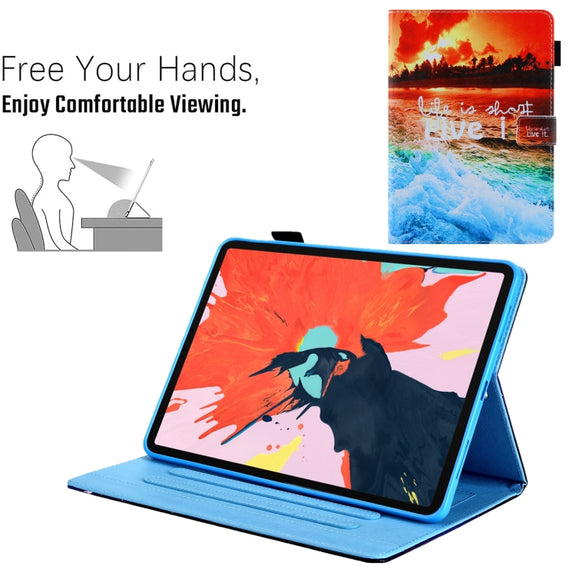 For iPad Pro 11 2024 Colored Drawing Leather Smart Tablet Case(Sunset)