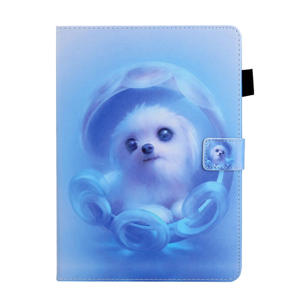 For iPad Pro 11 2024 Colored Drawing Leather Smart Tablet Case(Blue Dog)
