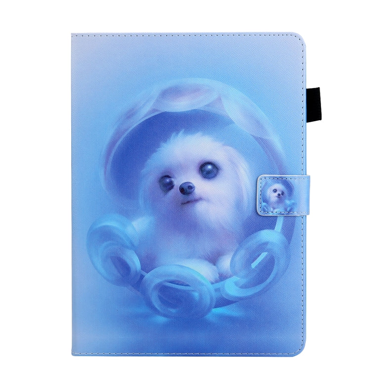 For iPad Pro 11 2024 Colored Drawing Leather Smart Tablet Case(Blue Dog)