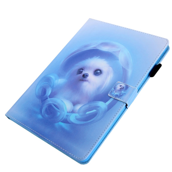 For iPad Pro 11 2024 Colored Drawing Leather Smart Tablet Case(Blue Dog)