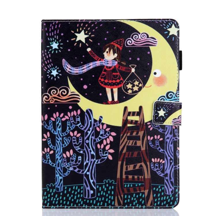 For iPad Pro 11 2024 Colored Drawing Leather Smart Tablet Case(Catch Stars Girl)