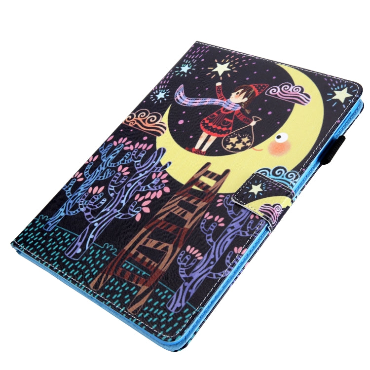 For iPad Pro 11 2024 Colored Drawing Leather Smart Tablet Case(Catch Stars Girl)