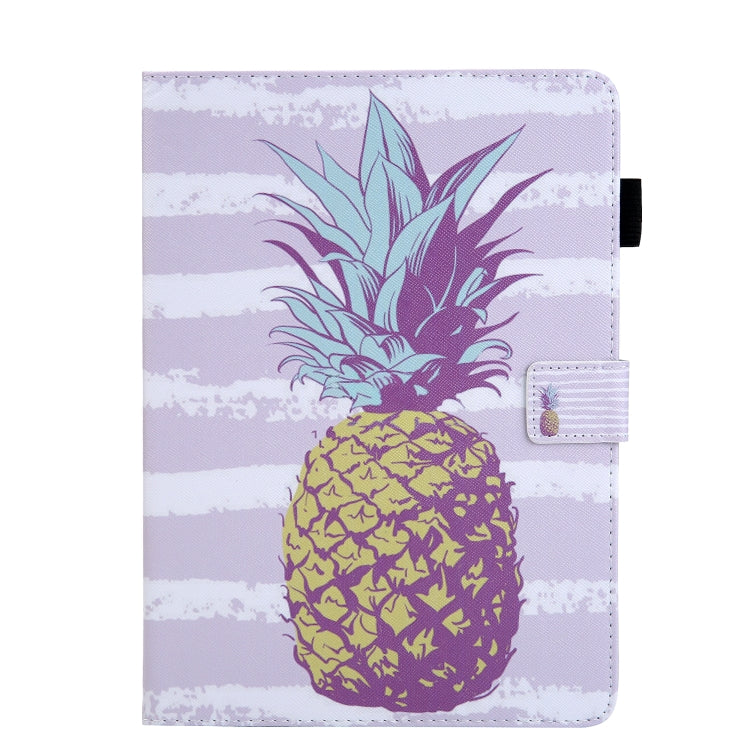 For iPad Pro 11 2024 Colored Drawing Leather Smart Tablet Case(Gold Pineapple)